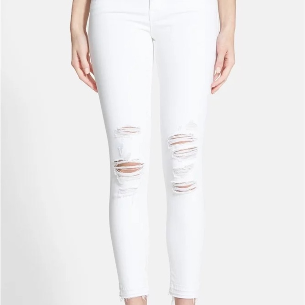 J-Brand brand new cropped distressed skinny jeans - white